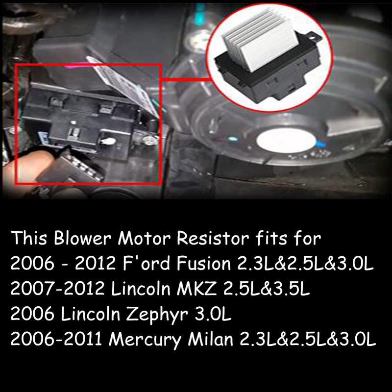 Surwit 8E5Z19E624A AC Blower Motor Resistor Regulator Heater for F'-ord Fusion 2006-2012 Lincoln MKZ 2007-2012 Zephyr 2006 Mercury Milan 2006-2011 Replace# E5Z-19E624-A - Image 2